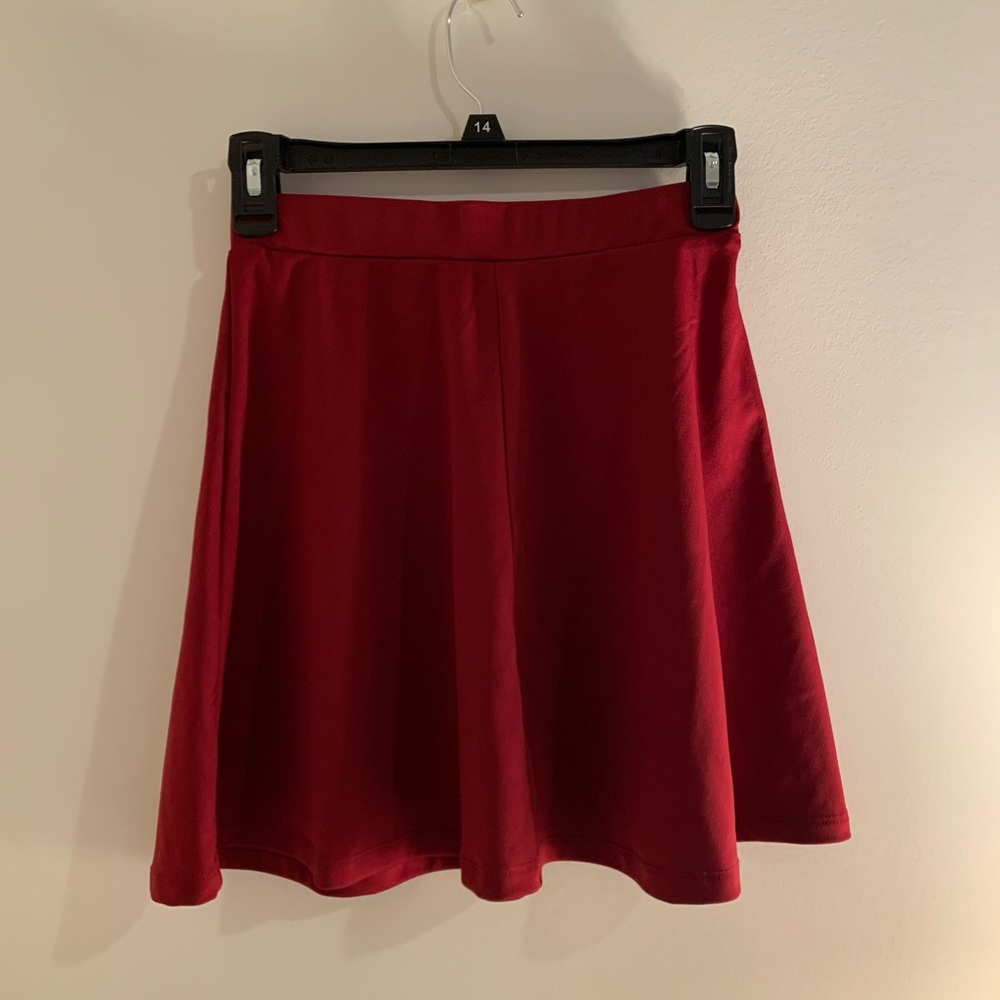 women's red skater skirt